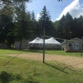 party tent on lawn