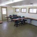tables in small lecture room